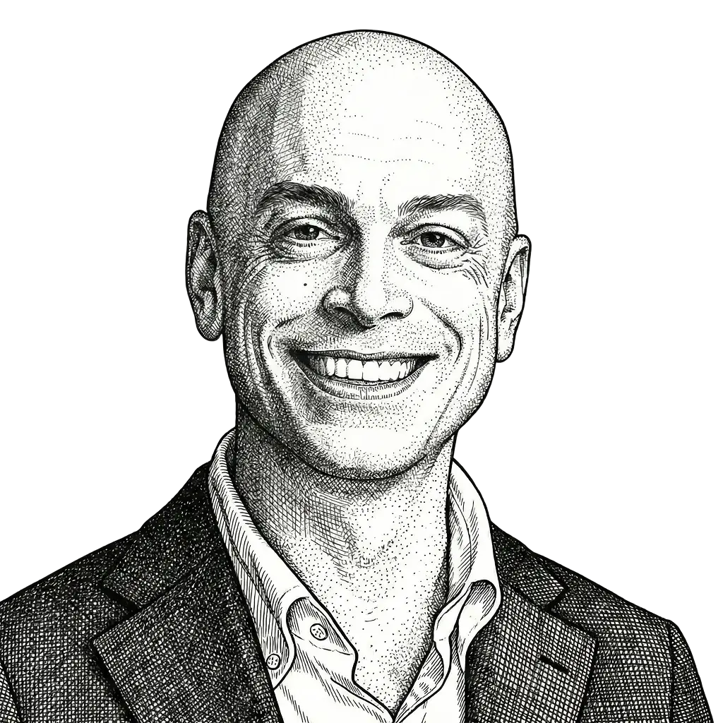 Kevin Sprouls editorial style illustration of Neil Baller